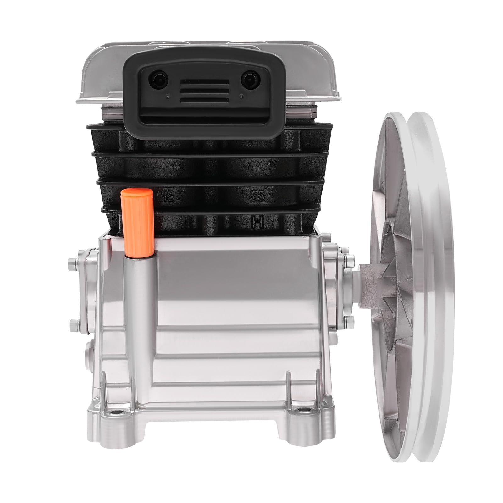 Compresor de aire agregado cabeza de la bomba, cabezal de compresor de aire 2 HP con 2 cilindros, 960 rpm, con polea, aspiración de aire teórica 170L/min, 10 bar
