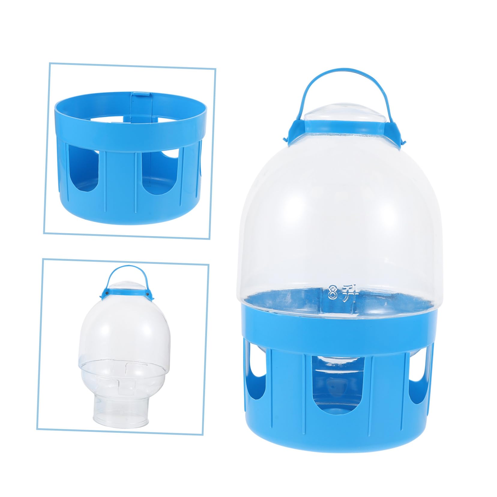 VILLCASE Robuster Taubenwasserspender aus PVC mit Großem Fassungsvermögen Blau Leicht zu Reinigen Wassertränke für Vögel im Haushalt