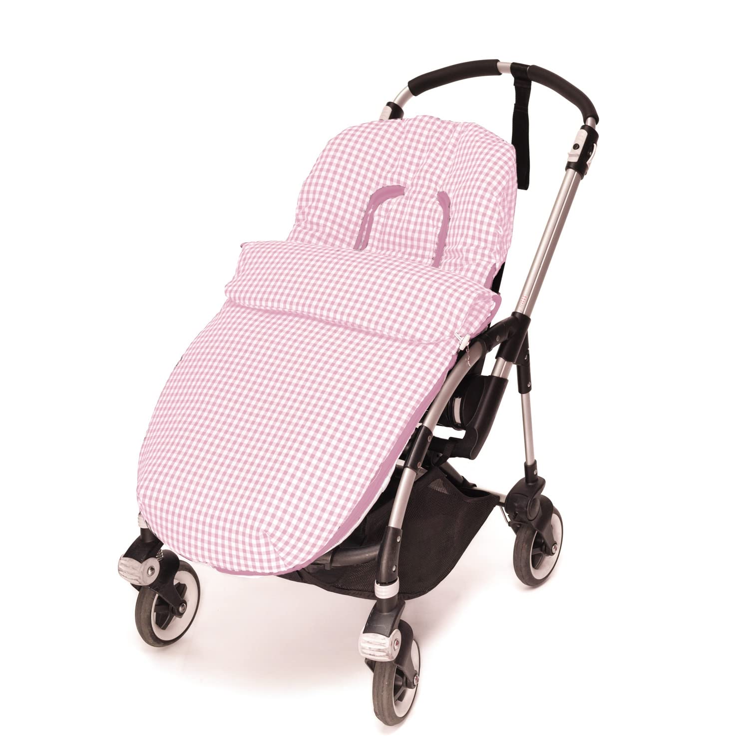 Sac housse universelle pour poussette ou landau – Habillage pour poussette ou Landau – Vichy – Handmade – Nenel (Rose)