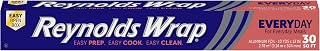 Reynolds Wrap Everyday Strength Aluminum Foil Roll, 12" Wide x 30 Sq Ft - Freezer Safe, Grill Safe for Packets & Cooking