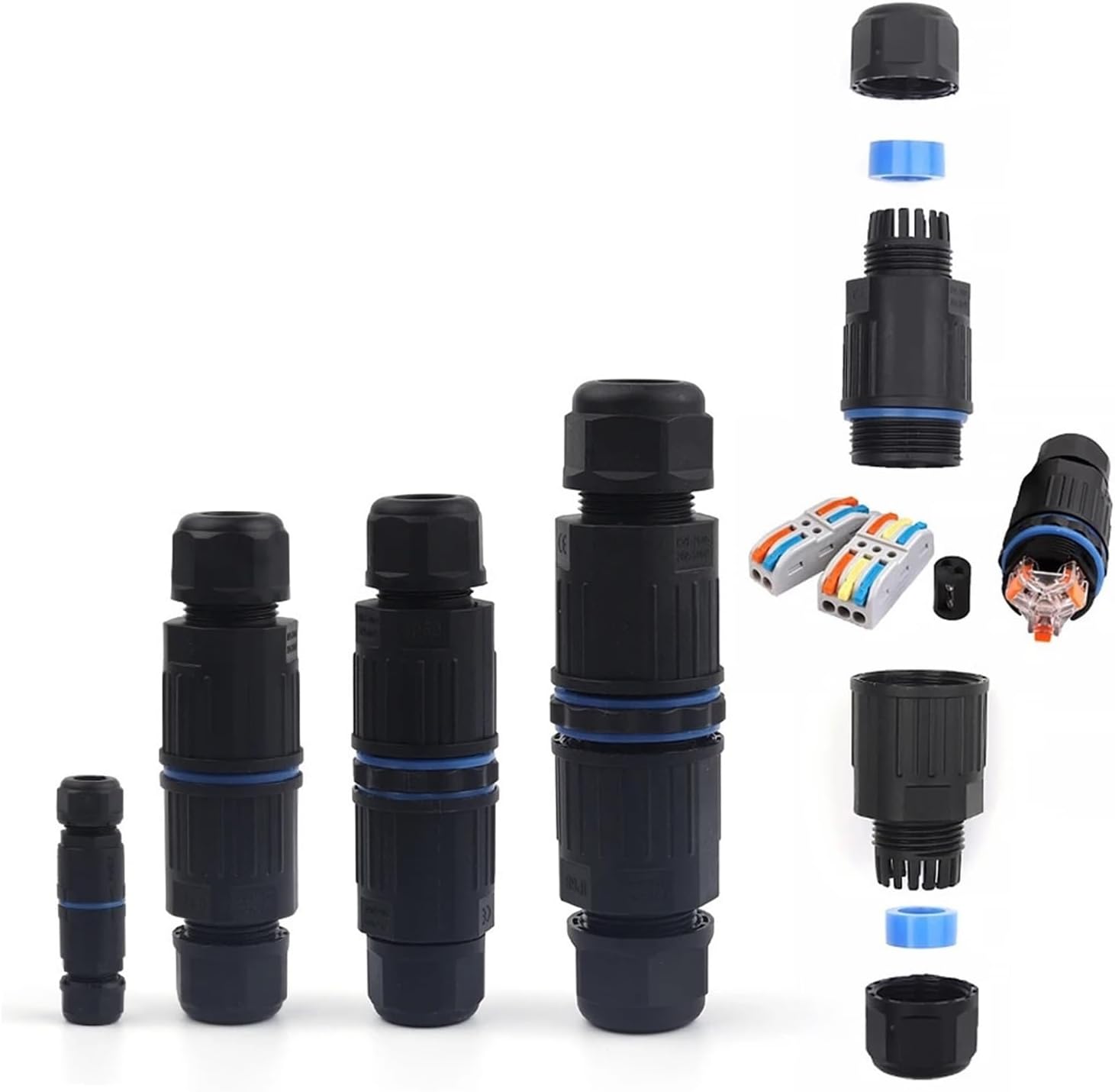 IP68 I-Type Waterproof Cable Connector 2/3/4/5 pins KVF Series/KVSF-15 Terminal Adapter Quick Screw Terminal Blocks(KVF-2505-5Pin)