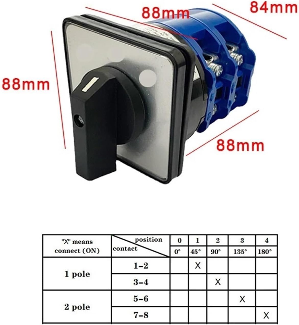125A Two Poles Conversion LW26-125 LW28 Three Positions Reverse Dual Power Supply Forward and Cam Switch(0-1-2-3-4)