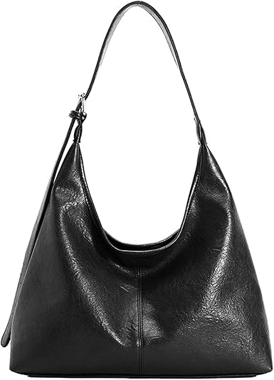 LYEAA Borse Hobo versatili da donna con tracolla larga Borsa a tracolla semplice Borsa a tracolla di capacità con chiusura a cerniera Borsa giornaliera for donna (caffè