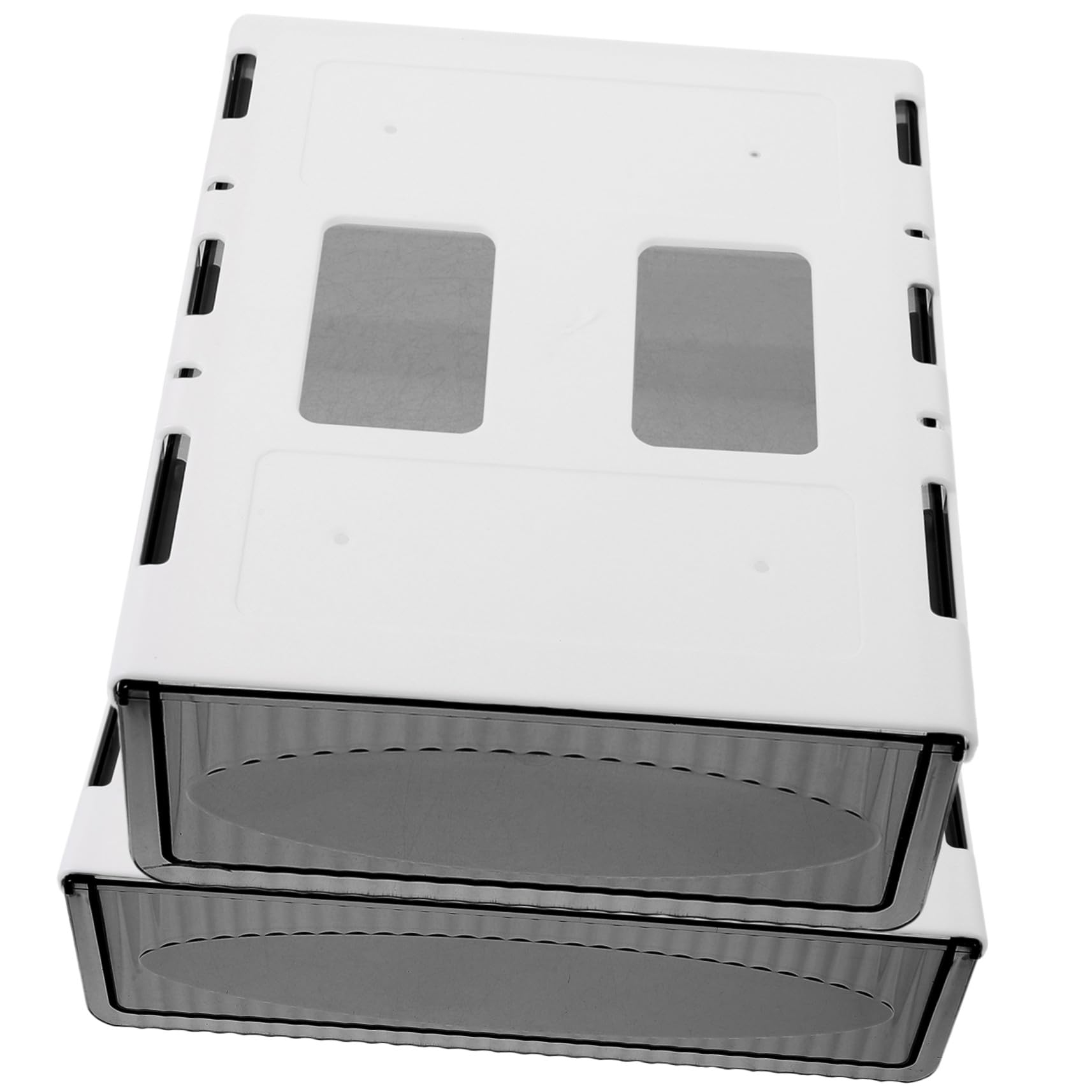 2 pezzi Organizzatore Cassetto Adesivo Scrivania Organizer in Plastica Resistente per Casa e Ufficio con Cassetto Scorrevole per Cosmetici e Cancelleria