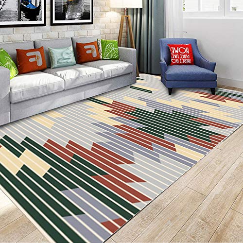 Nordic Geometric Printing 200 * 300 YJL-006,Matte für Fitnessgeräte, als Schutzmatte beim Training nutzbar, Bodenschutzmatte für Crosstrainer,