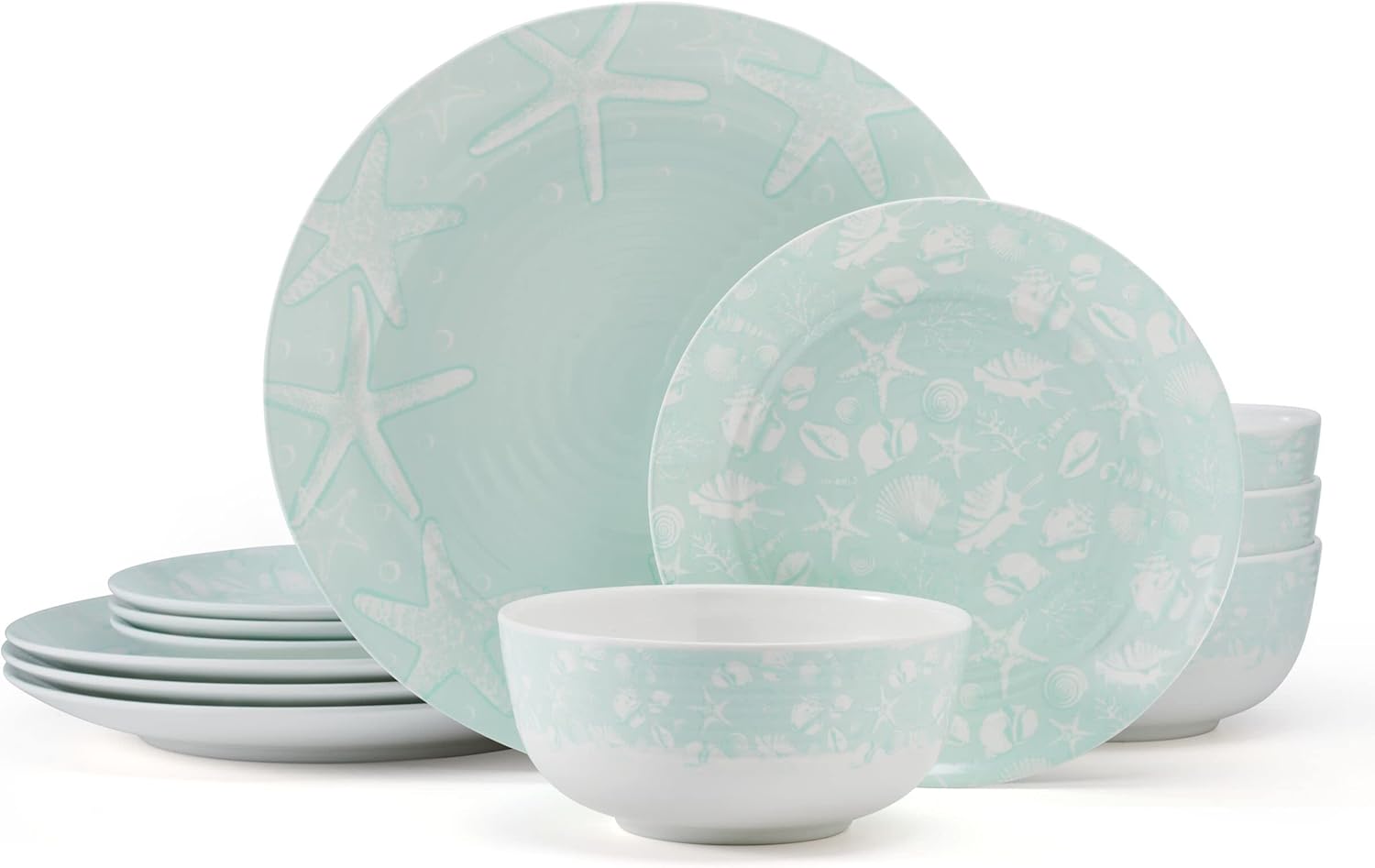 Pfaltzgraff Venice 12 Piece Outdoor Melamine Dinnerware Set, Service for 4,Teal - Image 5