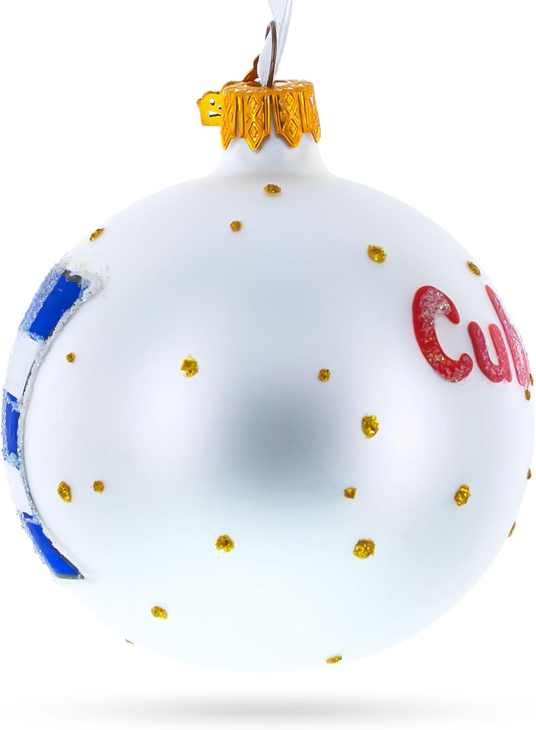 Flag of Cuba Glass Ball Christmas Ornament 3.25 Inches (Made in Ukraine) - Image 3