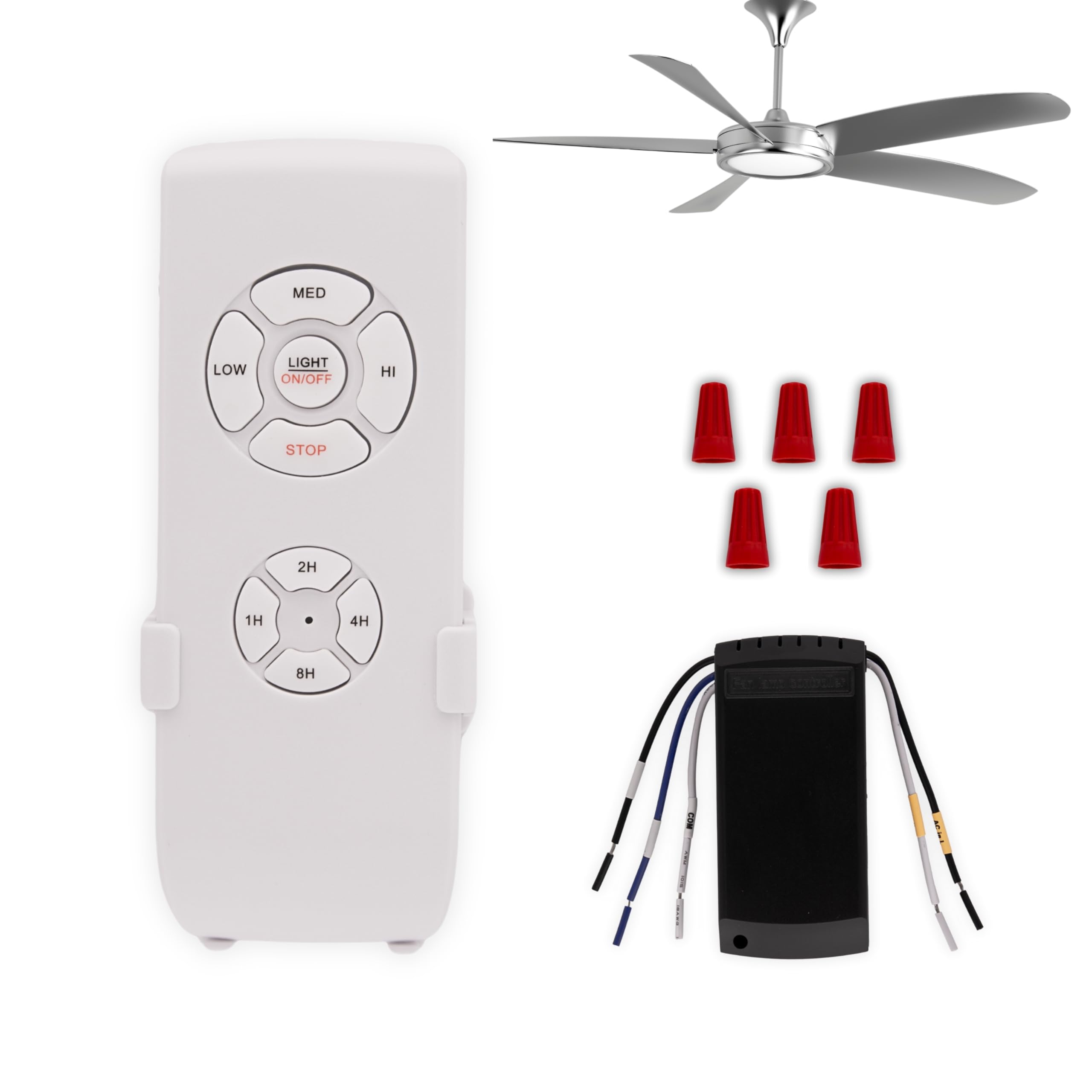 Pssopp Kit Telecomando Universale Per Ventilatore A Soffitto – Con Timer, 85-240V, Versione Inglese, Materiale ABS