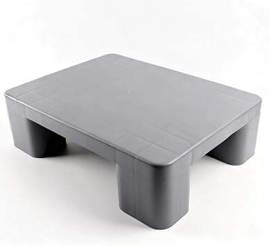Plastic Dunnage Rack Heavy-Duty Gray Block Pallet for Basement or Commercial Food Storage, 15.7" x 11.8" x 4.7", 700LBS Load Capacity Plastic Pallets for Dry Floor Organization