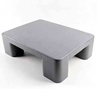 Plastic Dunnage Rack – Heavy-Duty Gray Block Pallet for Basement or Commercial Food Storage, 15.7" x 11.8" x 4.7", 700LBS Load Capacity Plastic Pallets for Dry Floor Organization