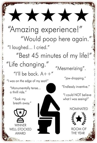 Increíbles letreros de metal vintage para decoración de baño para bar, cafetería, pub y hogar, decoración de pared de concurso de baños con texto en