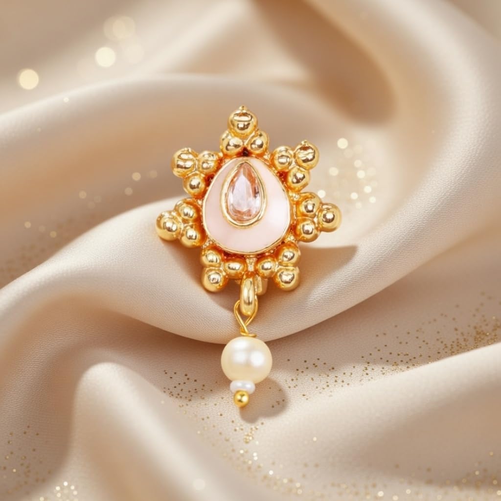 Efulgenz Indian Jewelry Nath Fake Nose Ring Stud Pin Non Piercing for Women