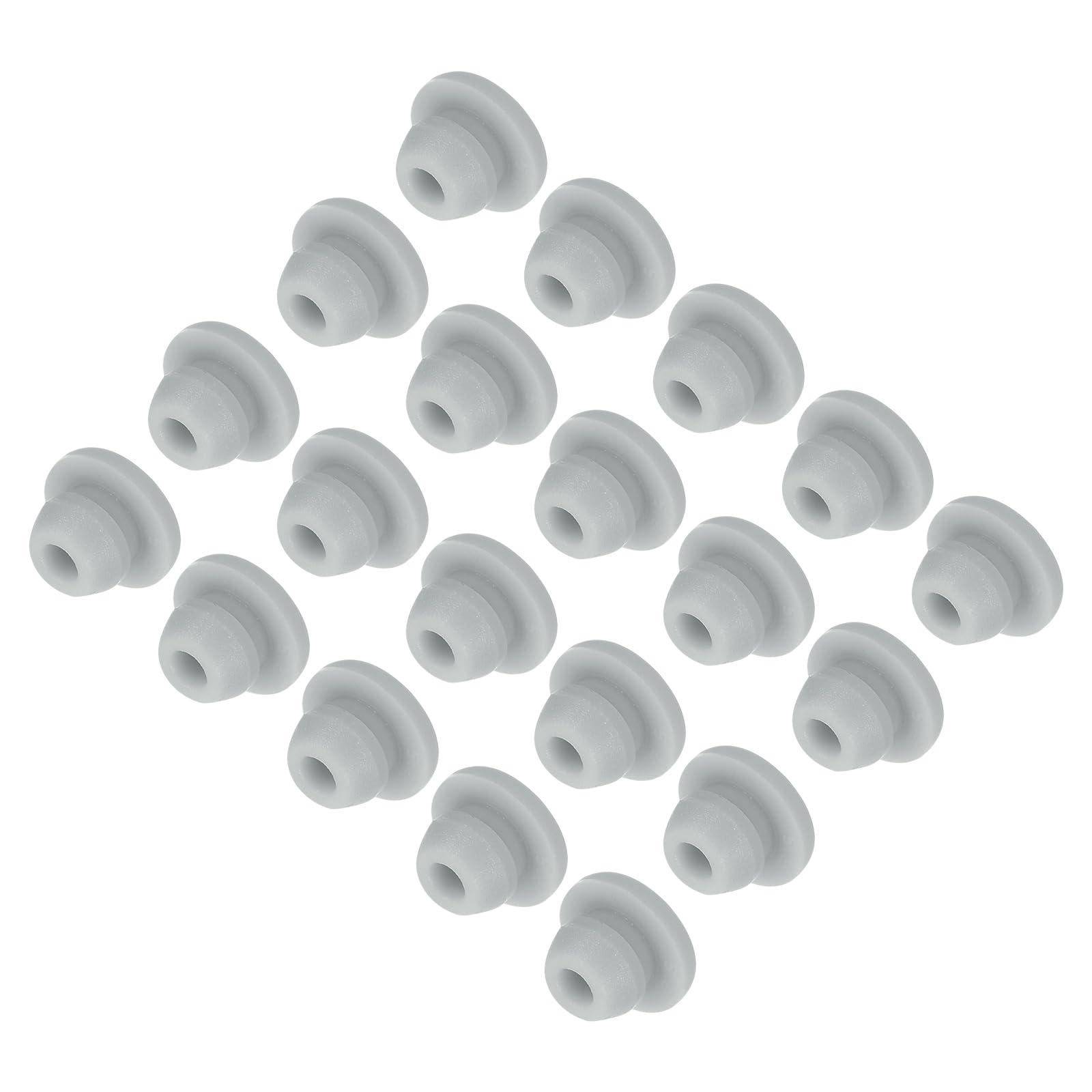 MECCANIXITY 30pcs Silicone Snap in Locking Hole Plugs,5mm/0.2 Inch Mounting Diameter Narrow Groove Width 1.5mm Panel Seal Cover Round for Kitchen Bulkheads Waterproof Sealing Plugs Grey