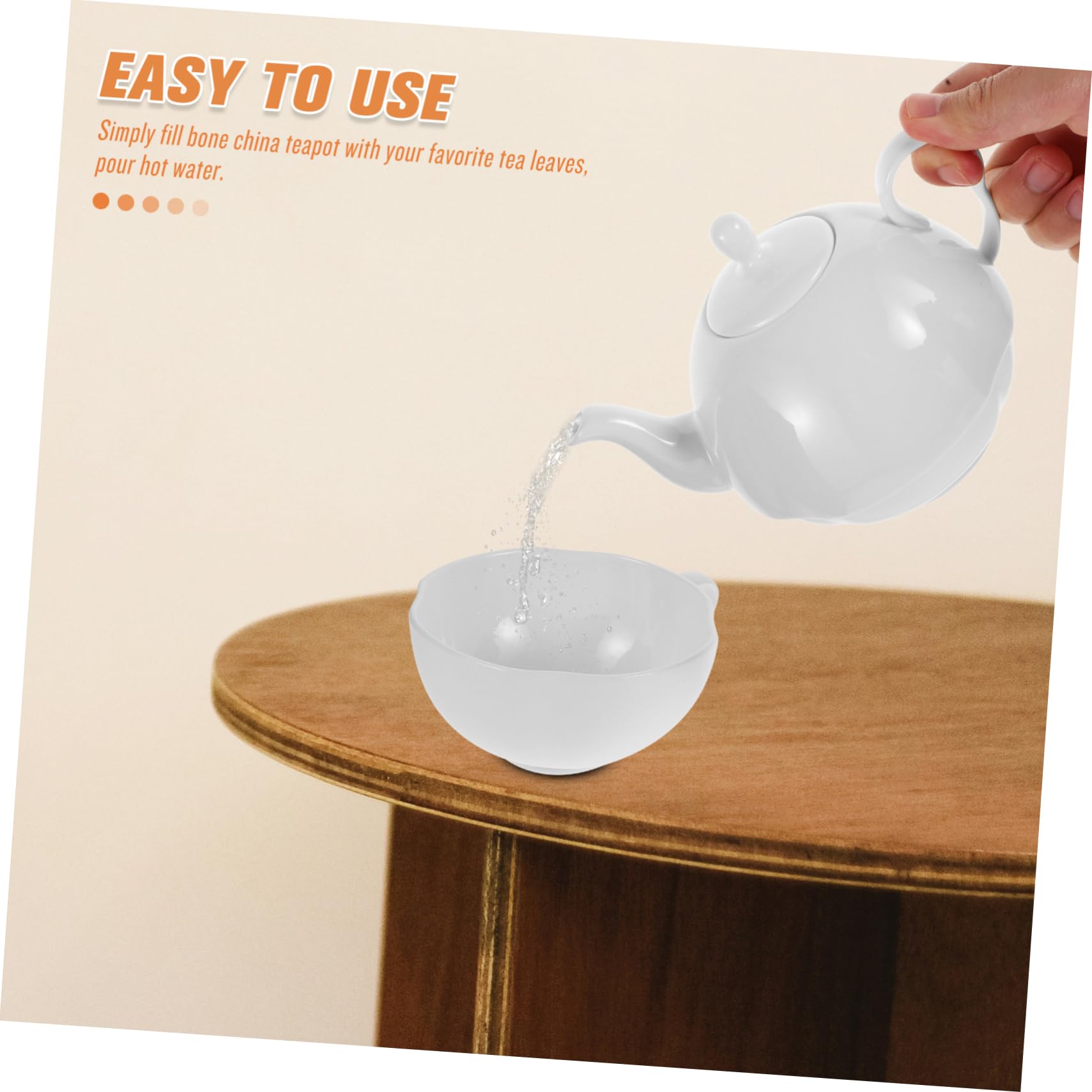 Cabilock Juego de Té Elegante de Porcelana China 620ml, Tetera y Taza para Infusiones, Resistente al Calor, para Té Floral y Café en Casa