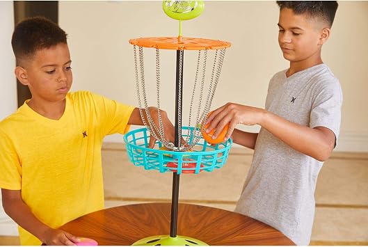 Wham-O Mini Frisbee Golf Set, 28-inch Tall Frisbee Golf Target with 6 Mini Discs, Portable Disc Golf Starter Toy Set for Indoor and Outdoor