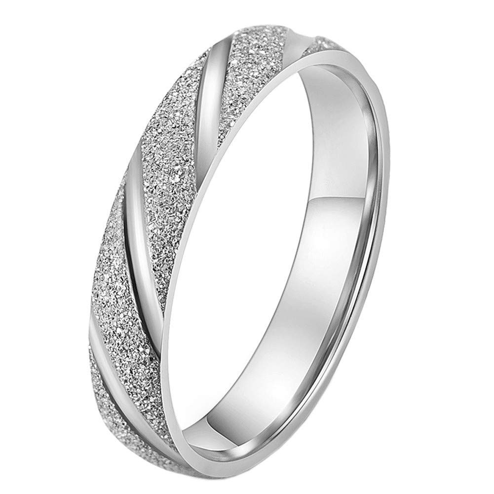 PAUROWomen's Stainless Steel 4mm Ring Wedding Band