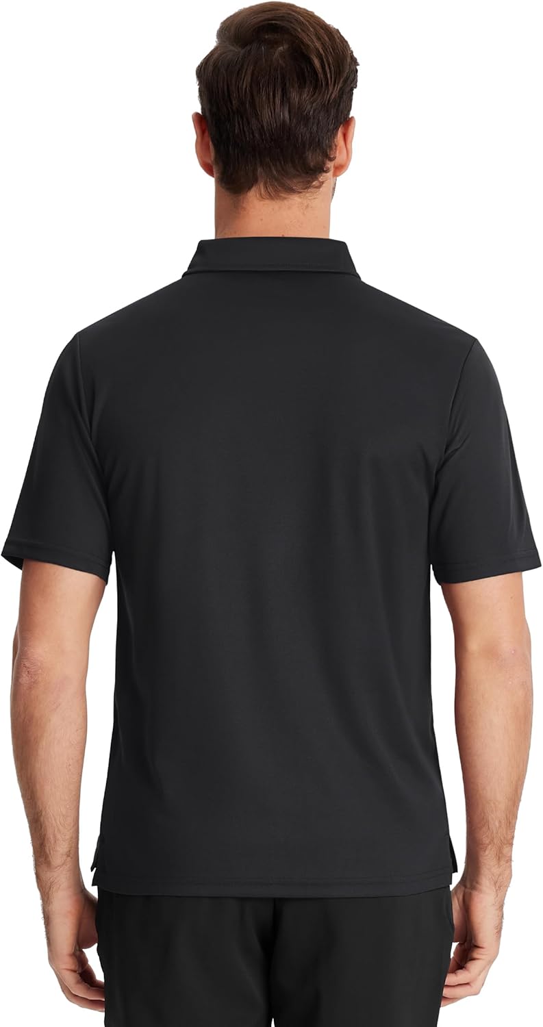 TACVASEN Mens Polo Shirts with Pocket Mens Golf Shirt Short Sleeve Performance Dry Fit Golf Work Athletic Polos - Image 2