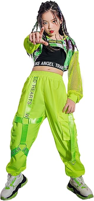 Amazon Co Jp 緑 女の子 へそ出し セット キッズ 子供 ダンス衣装 ヒップホップ K Pop Jazz 応援団 ジャズ スクール 演出 Hiphop ストリート イベント 発表会 応援団 練習着 ダンスウェア 舞台 160 おもちゃ