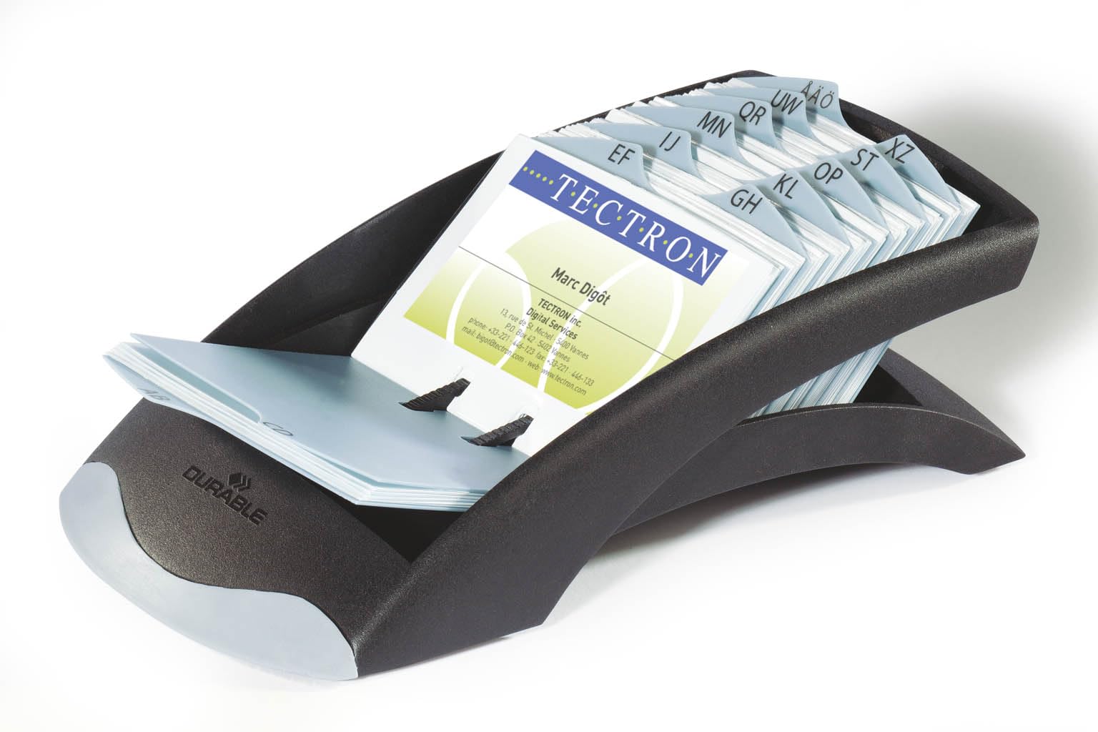 Durable 241323 Stojak na wizytówki Visifix Desk , opak. 1 sztuka, kolor srebrny.