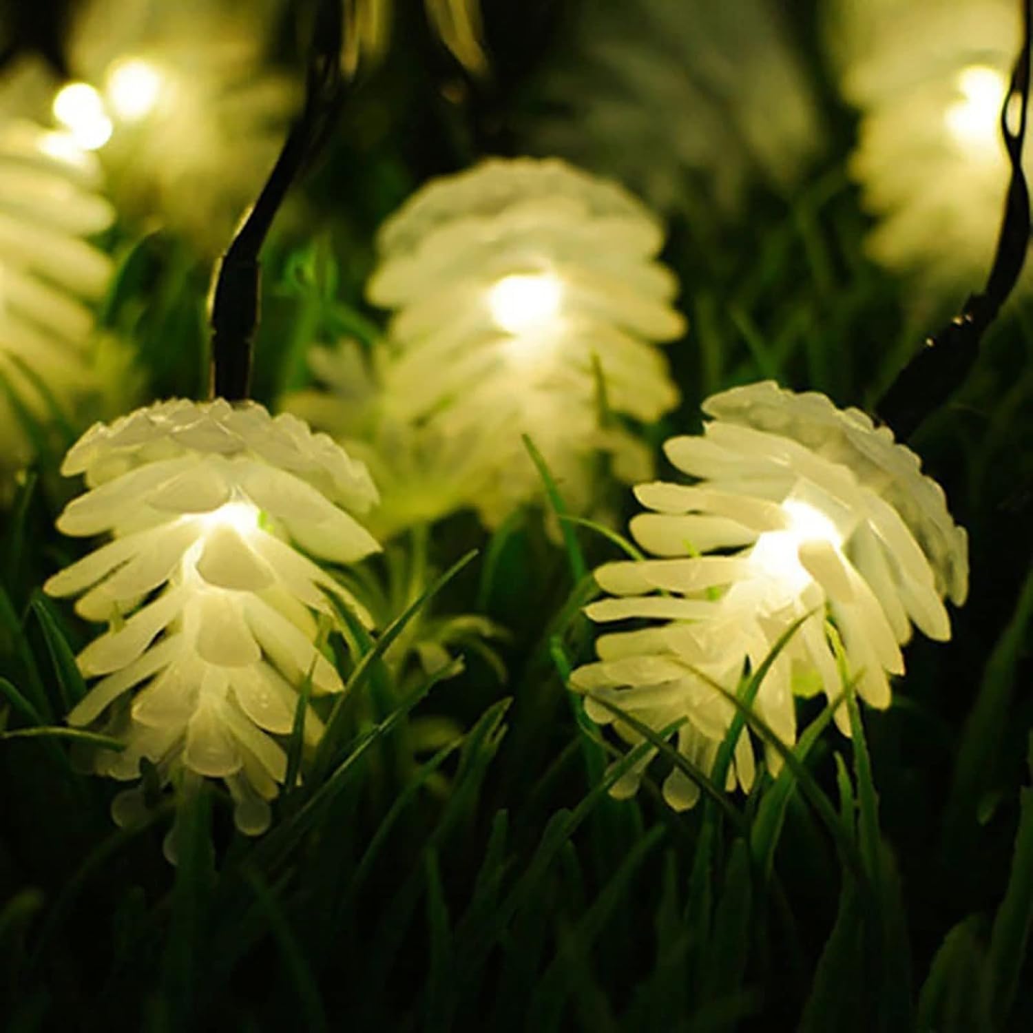 Łańcuchy świetlne, światła słoneczne Dekoracja zewnętrzna Oświetlenie girlandowe z 8 trybami, wodoodporne(Warm White,6.5m 30led)