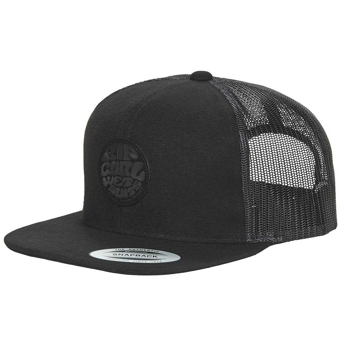 RIP CURLMen's Snapback Trucker Cap Premium Wetty Midnight Black, One Size