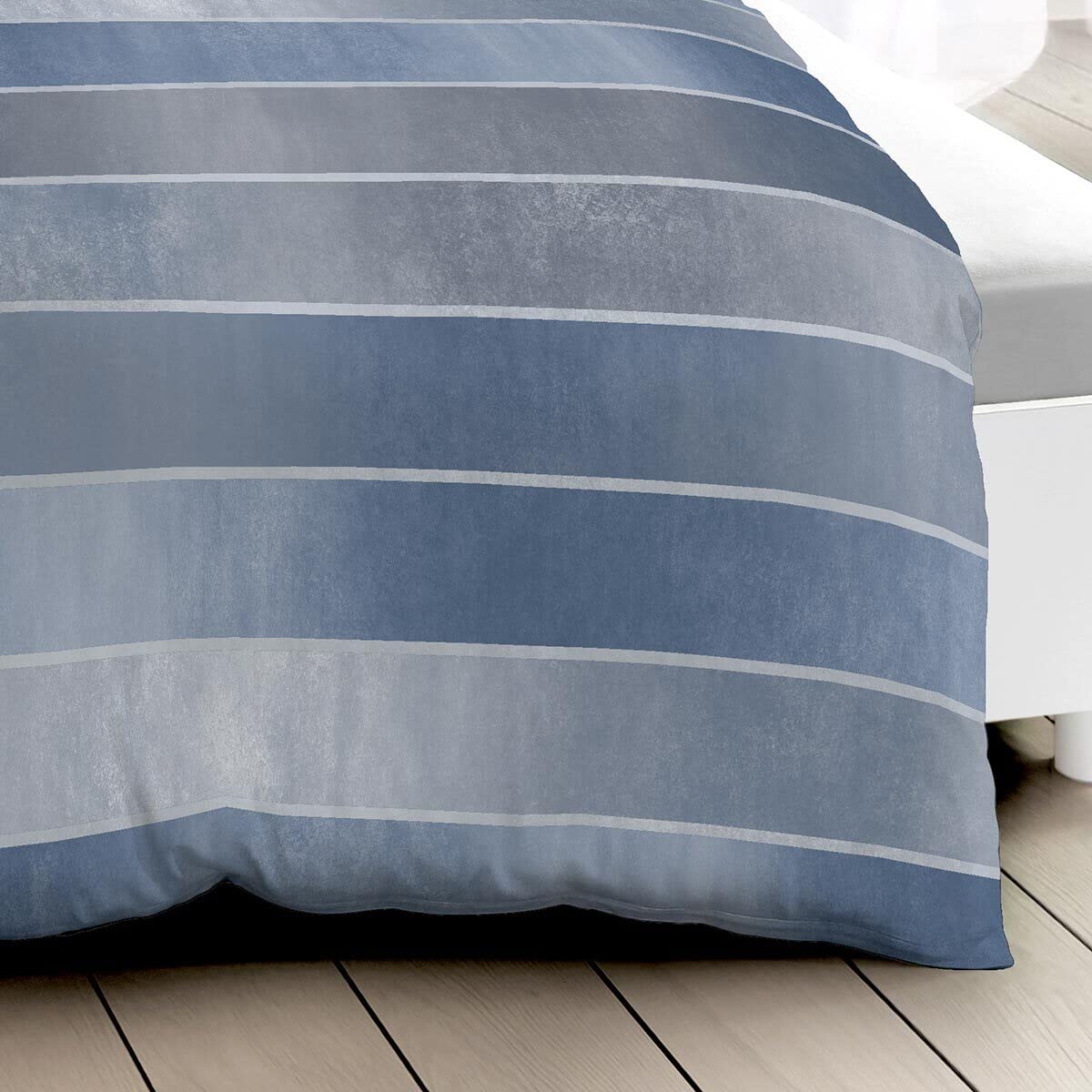 Kaeppel Mako-Satin Bettwäsche Timeless blau, 1 Bettbezug 135 x 200 cm + 1 Kissenbezug 80 x 80 cm
