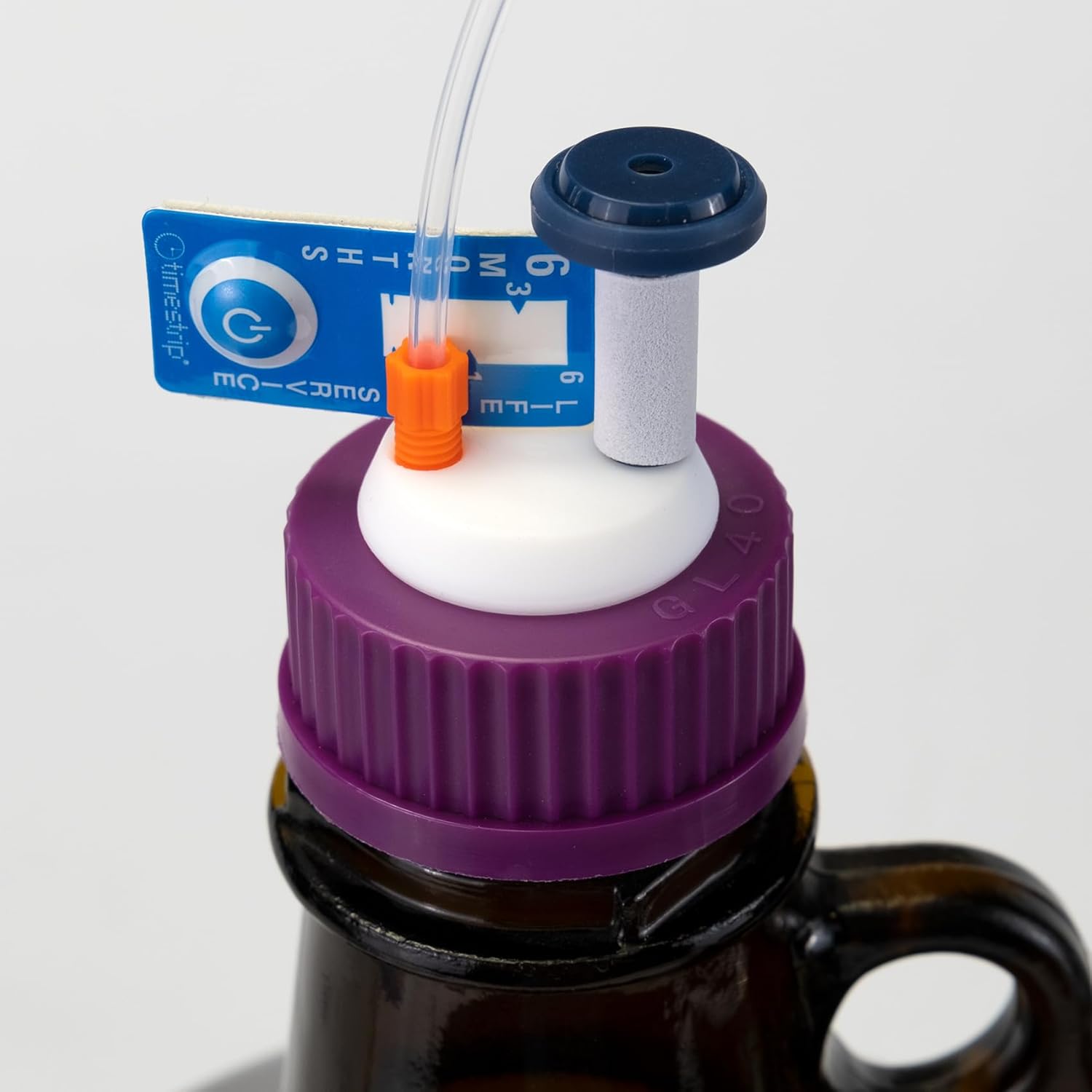 ALWSCI Lab Purple Safety GL40 HPLC Safety Cap with 2 Ports,fit on Laboratory Bottles
