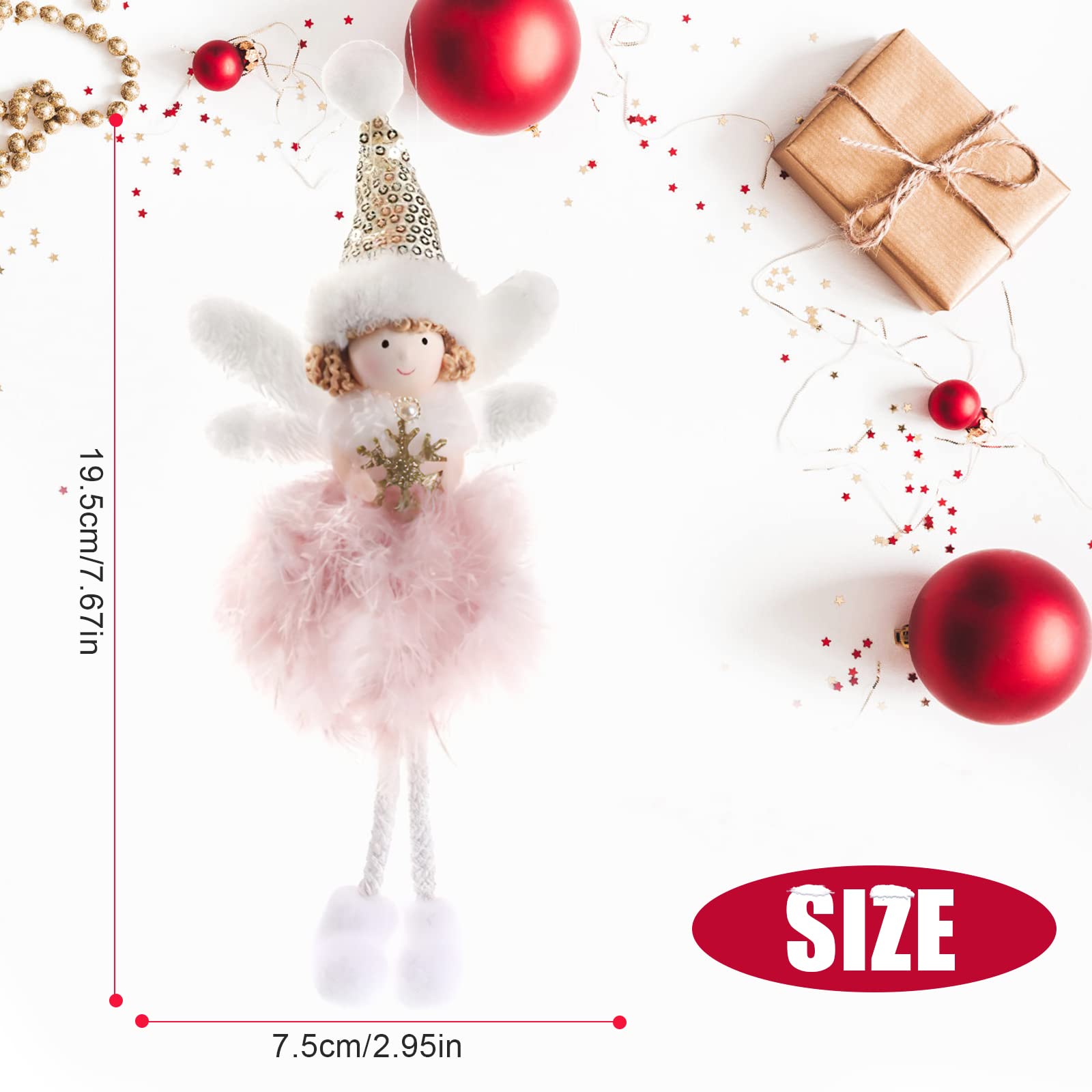 Décoration Noël 3 Anges En Peluche Suspendus - Poupées Angel Pour Sapin, Mur, Tenture - Fête & Jardin