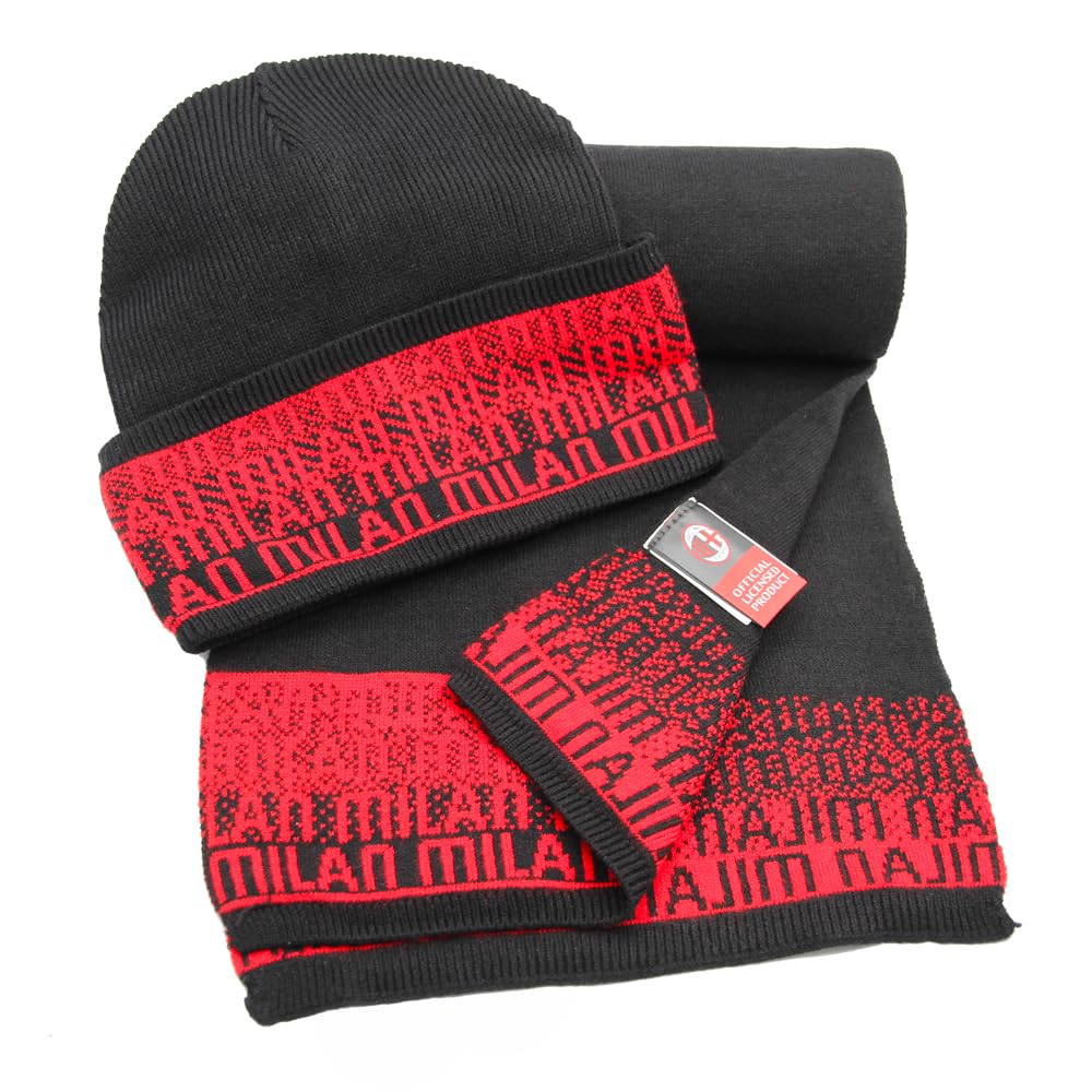 SET SCIARPA E CAPPELLO SKIPPER JACQUARD LOGATO 52% VI 30% PL 18% PA MILAN IN BOX 143569