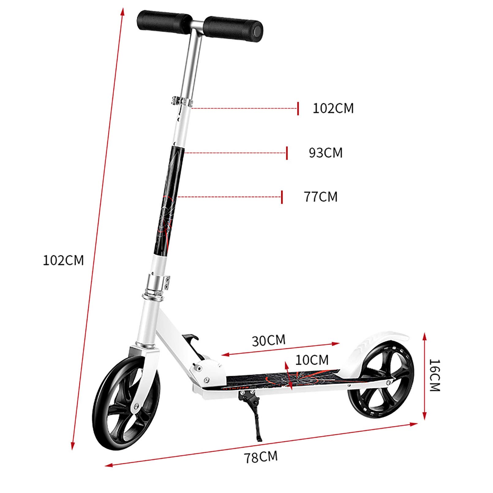 Trottinette de marche - Réglable en hauteur - Pliable - Série City pour les riders jusqu'à 99,8 kg - Pour adultes et adolescents