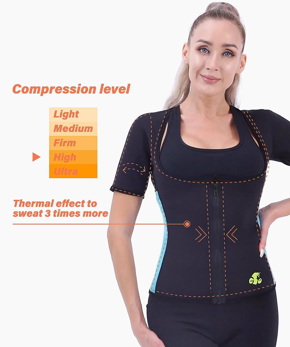 NonEcho Women Sauna Sweat Suit Sleeve Spa Cami Hot Neoprene Slimming Workout Vest Body Shaper Waist Trainer Top - Image 2