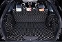 FHJBP Trunk Cover Mats Cargo Liner Floor Mat for 2011-2021 Jeep Grand Cherokee wk2 with Subwoofer on The Right Side (2022 2023 do not fit) - 3D Laser Largest Coverage Black w/Gold Stitching