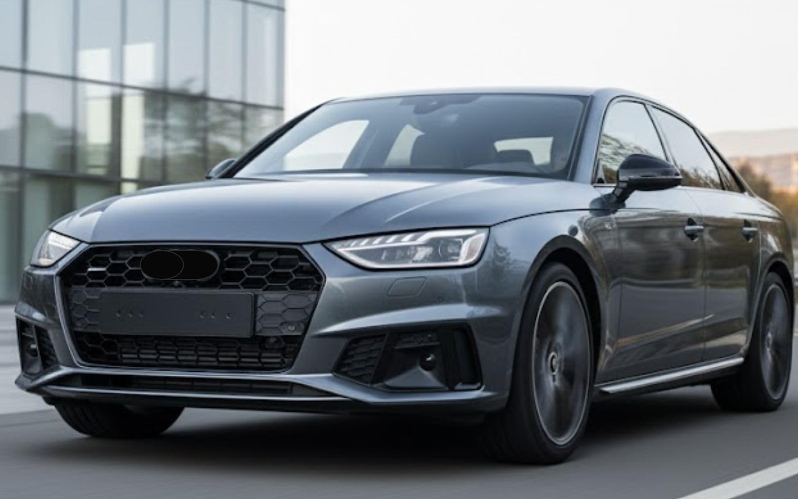 Mptuned Griglia radiatore RS4 stile grill nero lucido compatibile per Audi A4 B9.5 2019-2023 con logo