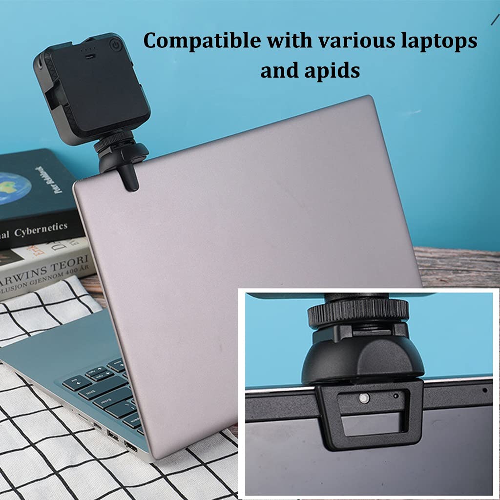 Kit di Illuminazione per Videoconferenza, Luci Video per Computer a Clip, Illuminazione Fotografica Portatile, 2100 mAh Ricaricabile, Lampada da Pannello Dimmerabile 2500-6500K