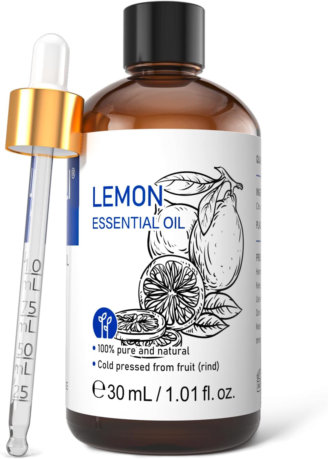 Lemon Essential Oil, 100% Pure Undiluted for Cleaning, Skin, Diffuser - 1 Fl Oz/30ML