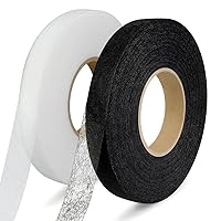 Vista 1 de 140 yardas de cinta adhesiva para dobladillo, 2 rollos de 1.5 cm de dobladillo sin coser, cinta adhesiva para dobladillo, cinta adhesiva para Blanco