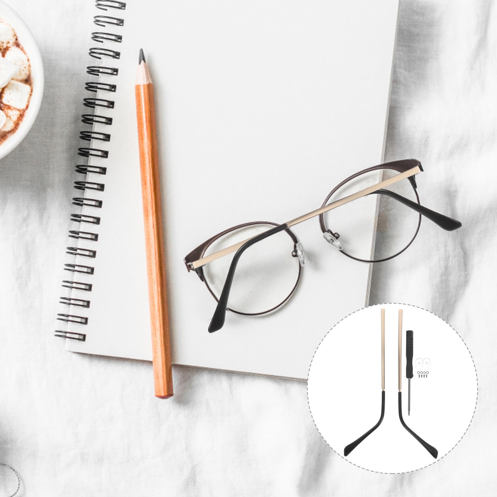 Gadpiparty Patillas de Repuesto Metálicas Aplicables para Gafas Brazos de Temple Resistentes Compatibles con Gafas de Sol y Miopía Accesorios para Reparación de Lentes