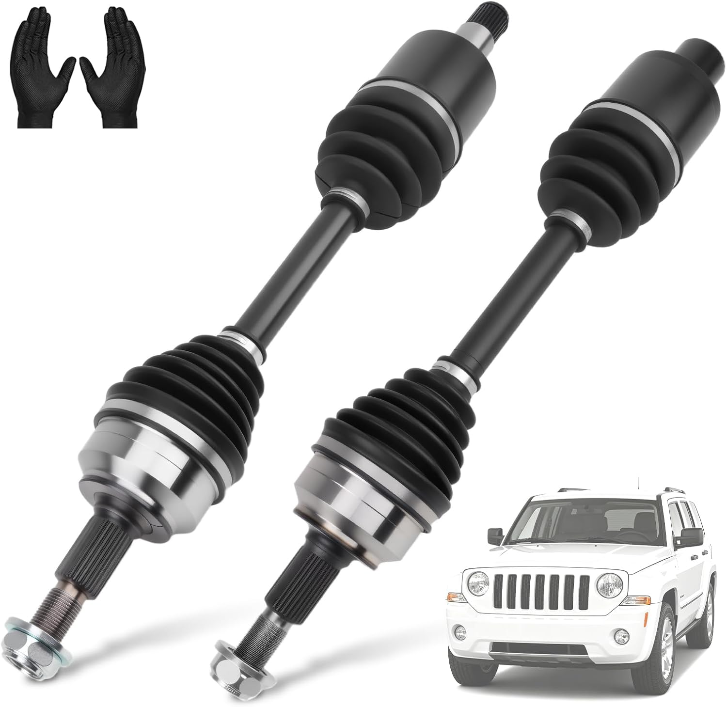 66-3419 66-3418 CV Axle Shaft Assembly Front Left & Right Pair Compatible with J-eep Grand Cherokee WK (2005-2010), Commander (2006-2010), Only for AWD 4WD, Replaces OEM# 52104701AB 52104590AA