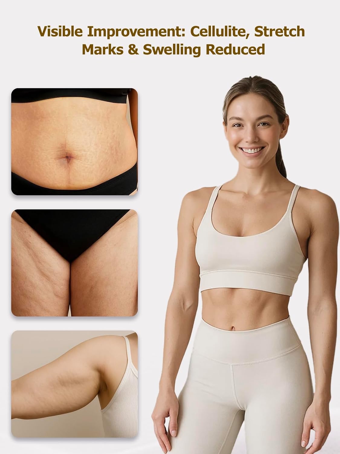 Lymphatic Drainage Massager & Anti Cellulite Massage Tool, Helps Reduce Stretch Marks & Cellulite, for Legs, Arms & Belly, Body Sculpting Machine with Microcurrent, Light, Heat & Vibration - Image 3