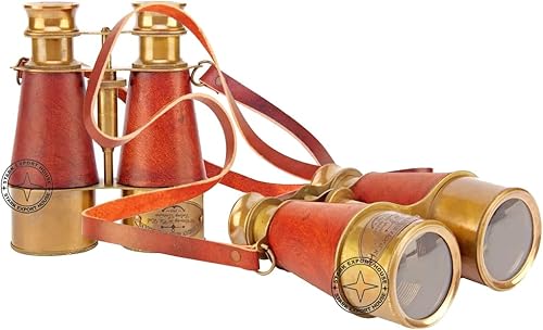 Antique Brass Binoculars Telescope Marine Handheld Spyglass Telescope Binoculars 6 Inch Vintage Style Best for Gift FVE