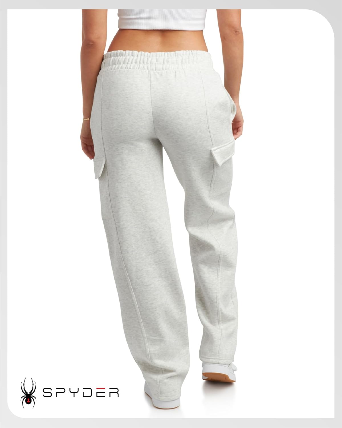 Spyder Womens Sweatpants - Cozy Fleece Joggers Athletic Cargo Sweatpants for Women with Adjustable Drawstring Waist & Pockets - Image 2