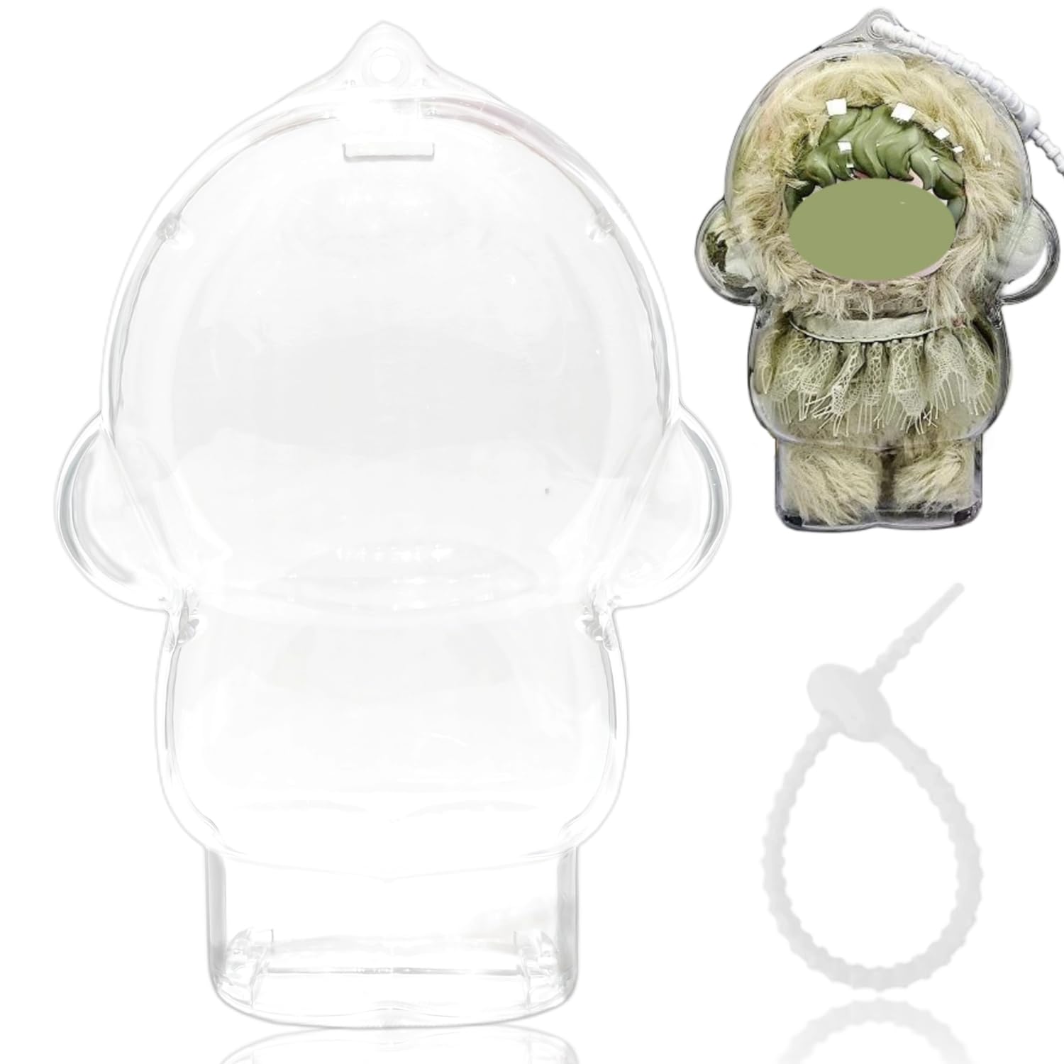 SKULLPANDA Winter Symphony & L'impressionnisme シリーズ専用 保護ディスプレイケース — クリアアクリル+シリコンストラップ付、360°視認・防塵・高耐久