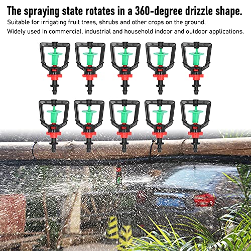 Zerodis Drip Irrigation Emitters, 10Pcs Adjustable 360 Degree Sprinklers With Single Barb Micro Plant Misting Nozzles Sprayer For Greenhouse Garden Patio #TOP2
