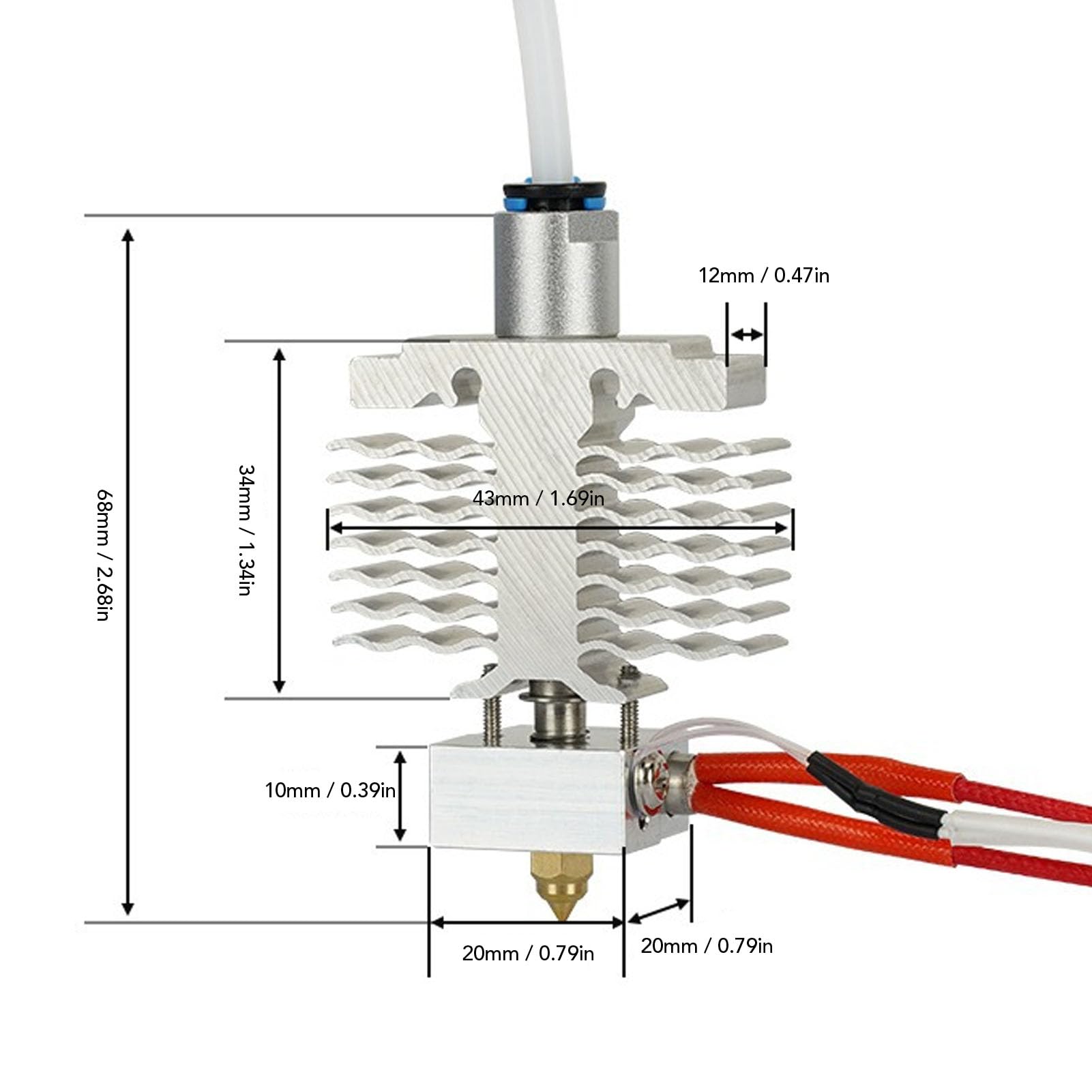 Für Ender-3 Neo V2 Neo Extruder Hotend Kit Drucker Heizungs Block Hot End Kit 24 V 40W Düse und Heizungsblockersatz