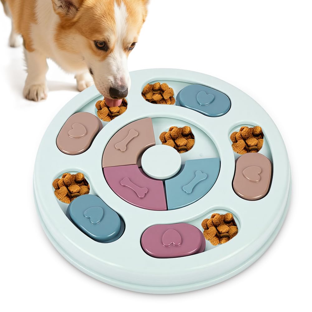 Giocattoli di Intelligenza per Cani, Treat Dispenser Giocattolo Interattivo, Puzzle Antiscivolo per Cani, Lavabile, Sicurezza, Giocattolo intelligenza per Cani, Cuccioli e Gatti, Blu