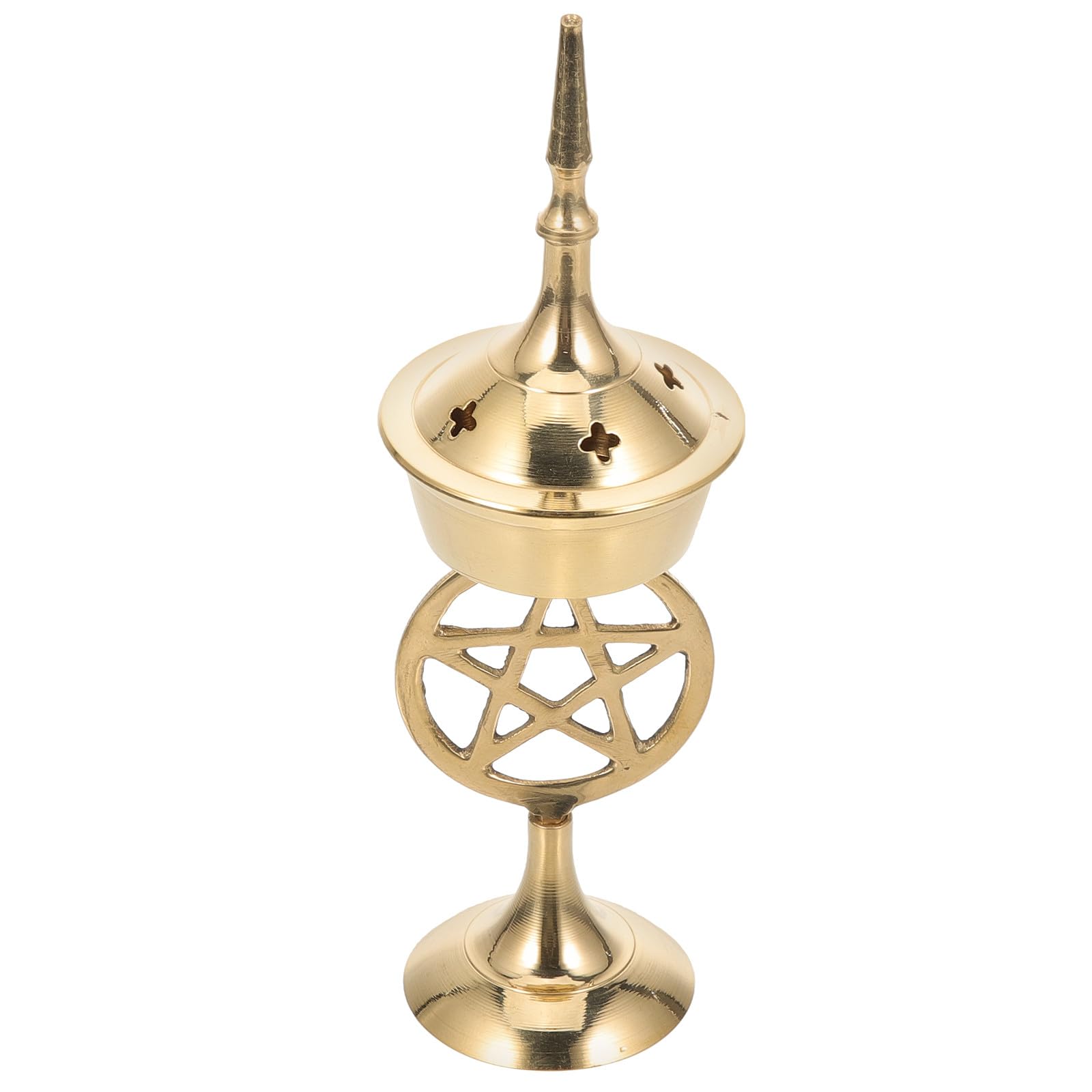 Brûleur de parfum en laiton avec pentacle bol de bureau pour purifier l'air