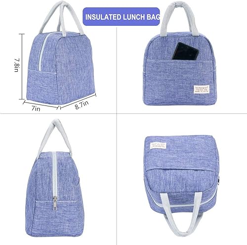 Miniatura 4 de Bolsas pequeñas de almuerzo para mujeres y hombres y niños, bolsa de almuerzo reutilizable para el regreso a la escuela, el trabajo, la oficina