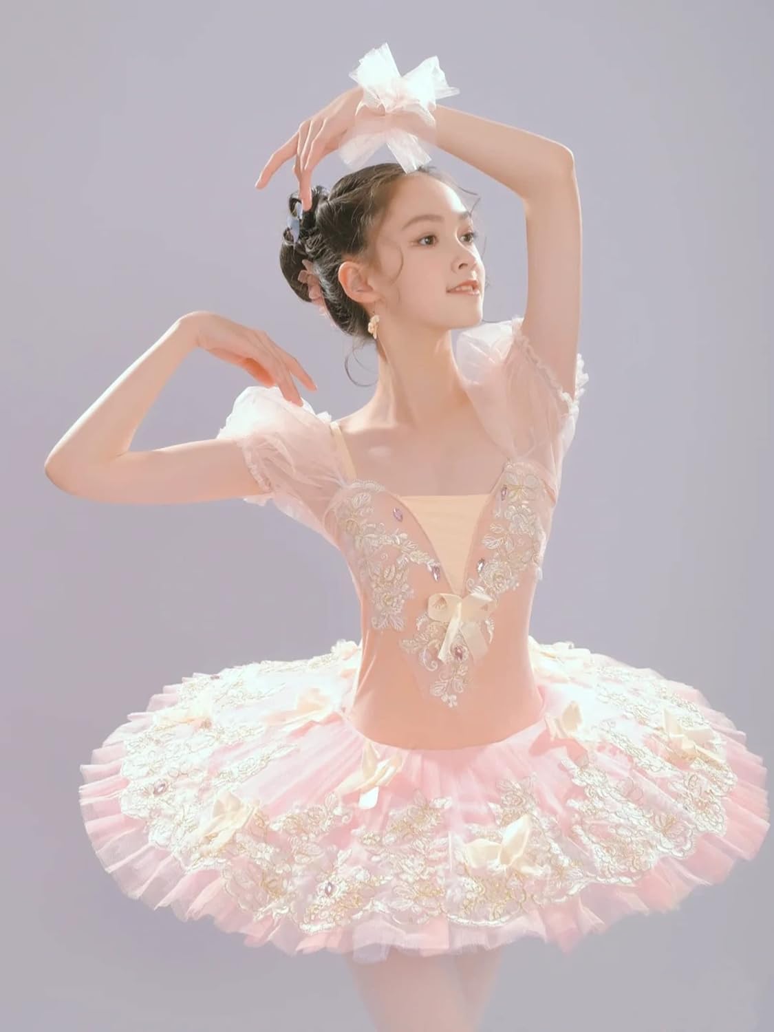 Neues rosa Professionelles Ballett-Tutu-Kleid, Mädchen-Schwanensee-Ballerina-Pfannkuchen Tutu-Rock, Kinder-Tanz-Kostüm