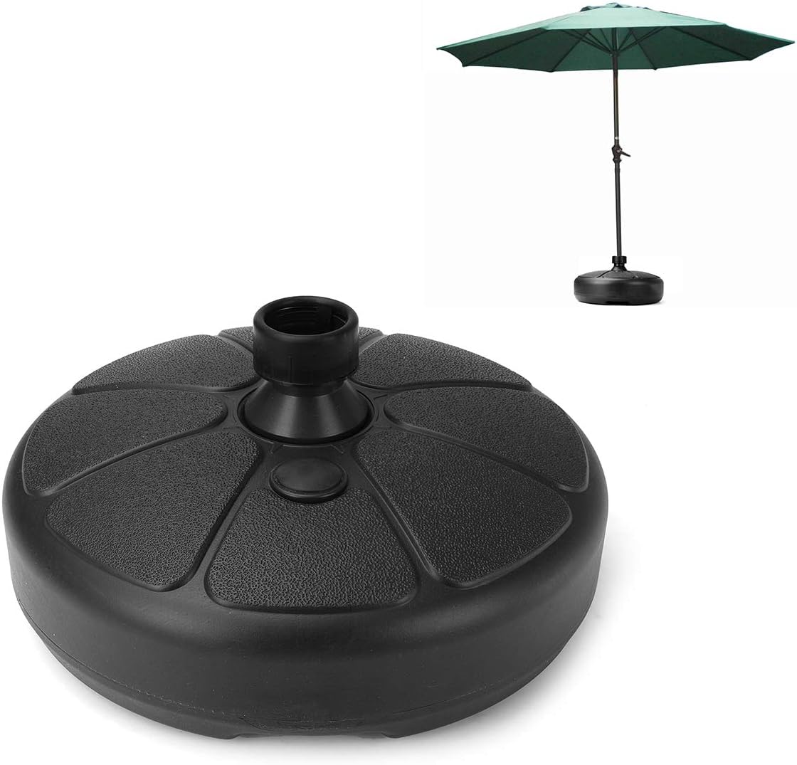 dDanke Round Shape Plastic Parasol Umbrella Base 30kg Water Sand Fillable Outdoor Patio Yard Umbrella Sunshade Holder Stand Suitable for 35-38mm Umbrella Rod