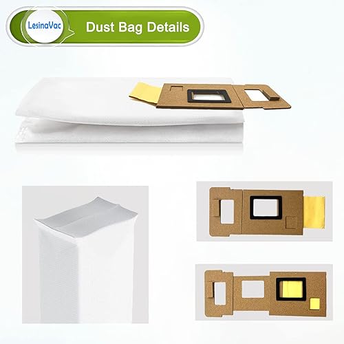 Miniatura 4 de 12 Pack S7 Dust Bags Replacement Fit for Xiaomi Roborock S7 Vacuum Cleaner Auto-Empty Dock, 3L Large Capacity Compatible with Roborock S7 S7+ Vacuum